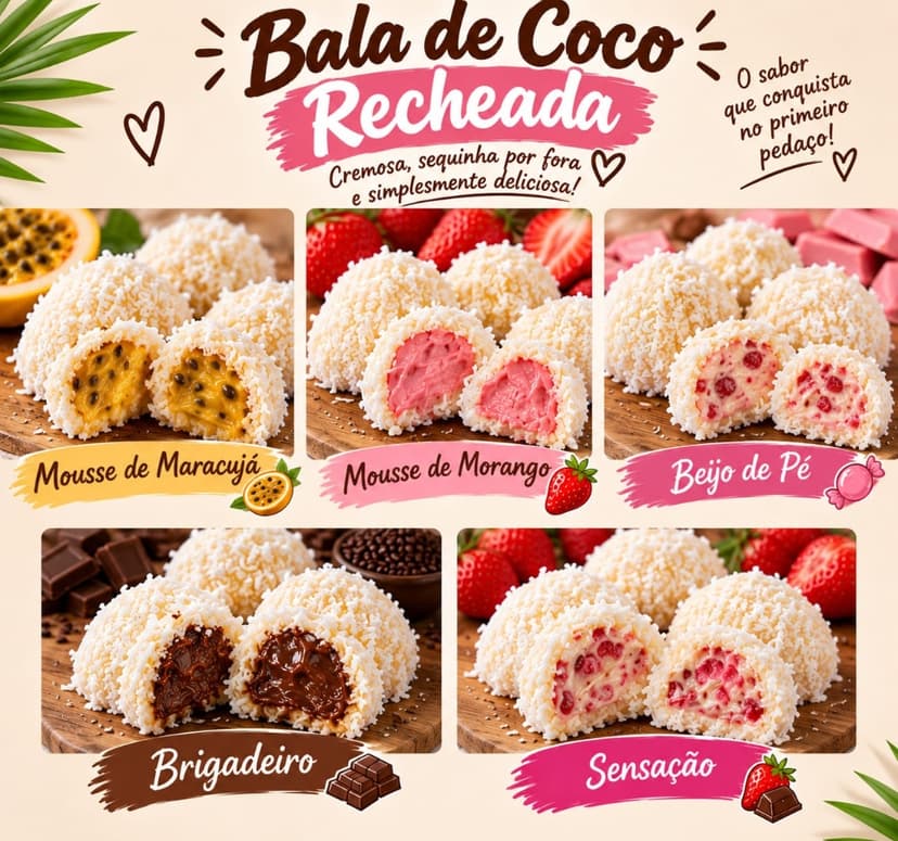 Balas de Coco Recheadas